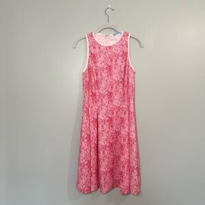 J. McLaughlin Barbie Pink and White Sleevless Dress